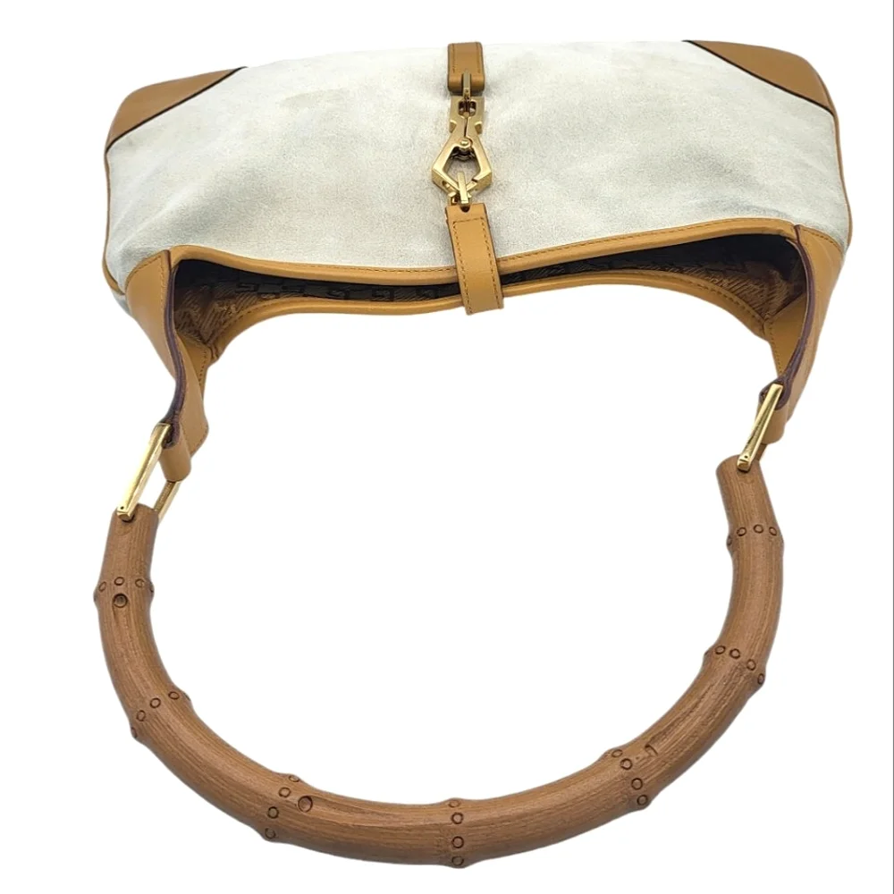 SOLD! Gucci Jackie Hobo Bag with Bamboo Handle Suede Leather - Picture 6 of 15